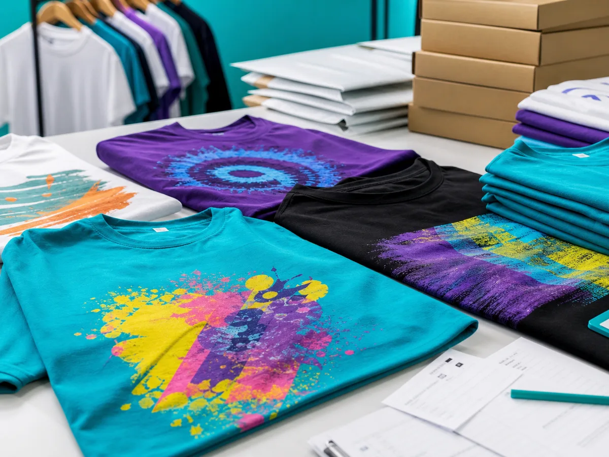 Printed t-shirts prepared for Reading businesses, schools and events